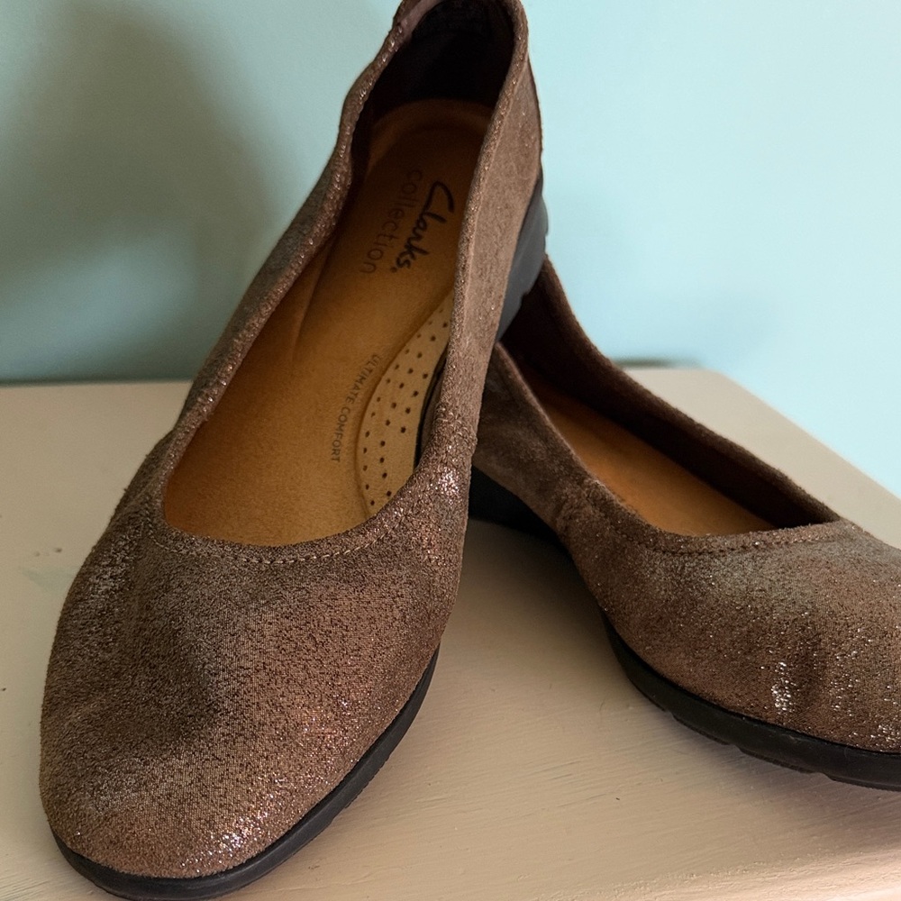 Clarks Women's Sparkling Brown Flats
